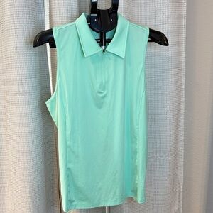 Golf shirt with racer back. Mint green and collar